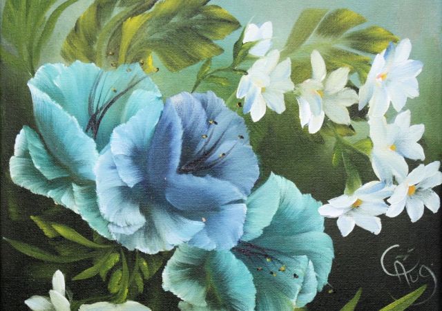 galerie-augustburk-blumen-bob ross-Blauer Mohn