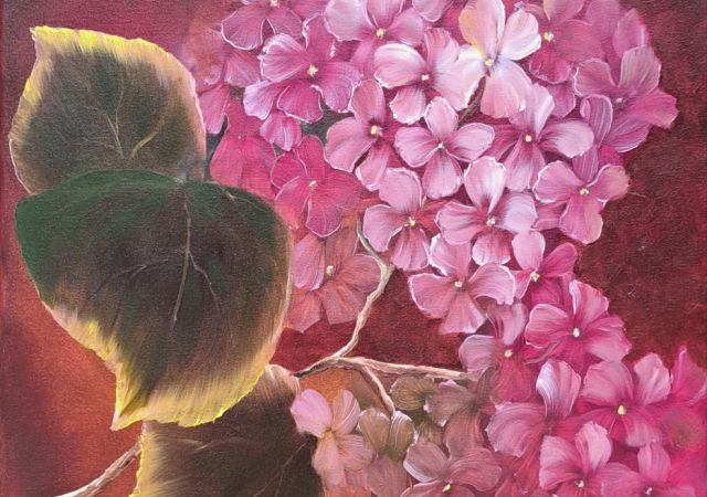 galerie-augustburk-blumen-bob ross-Hortensie Lila