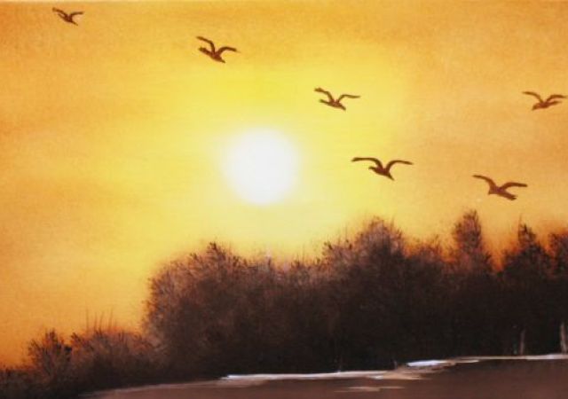 galerie-augustburk-landschaften-bob ross-Abendvögel