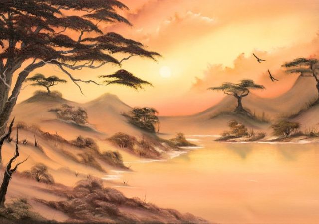 galerie-augustburk-landschaften-bob ross-Afrikaoase II