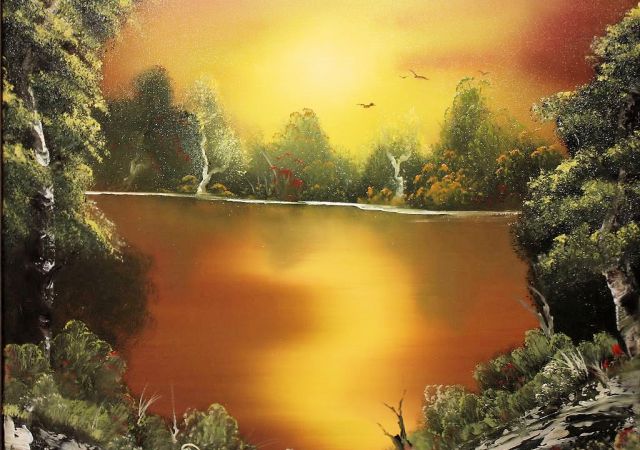 galerie-augustburk-landschaften-bob ross-Am Teich