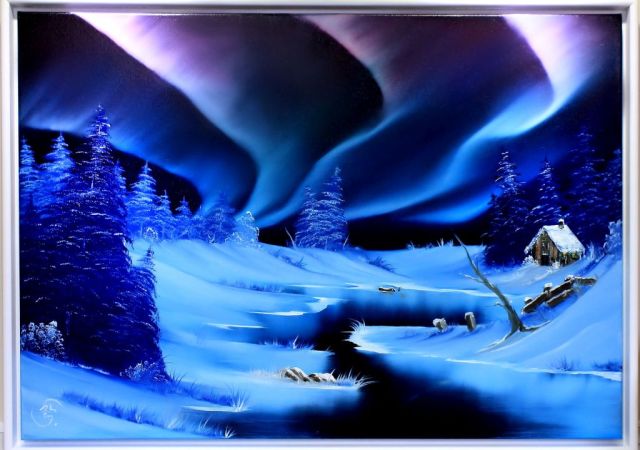 galerie-augustburk-landschaften-bob ross-Auftrag VI-Aurora Dreams