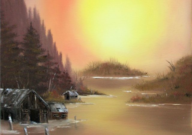 galerie-augustburk-landschaften-bob ross-Fischerdorf