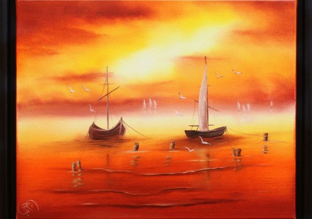 galerie-augustburk-landschaften-bob ross-Fischers Abend
