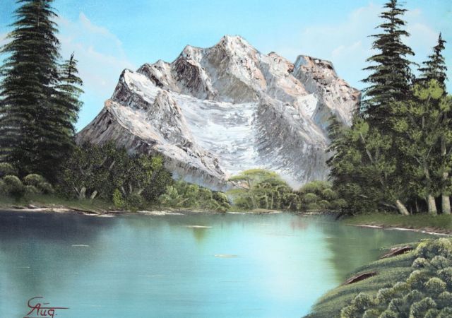 galerie-augustburk-landschaften-bob ross-Gletschersee