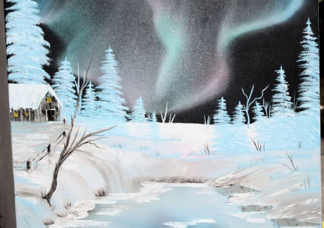 galerie-augustburk-landschaften-bob ross-Polarlicht