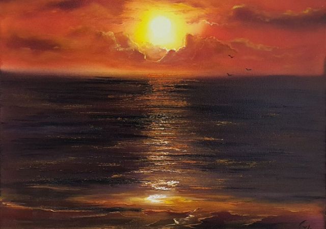 galerie-augustburk-landschaften-bob ross-Sonnenuntergang