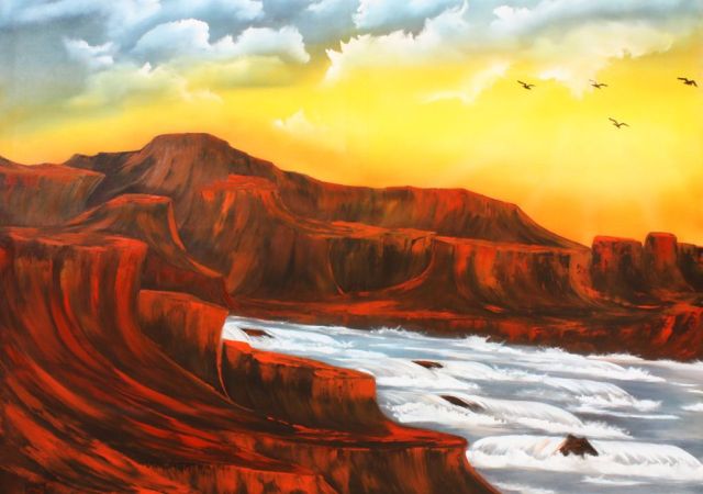 galerie-augustburk-landschaften-bob ross-Stromschnellen