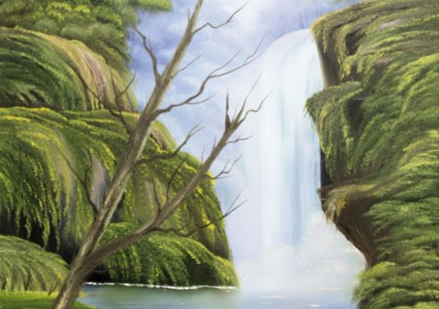 galerie-augustburk-landschaften-bob ross-Tropisches Wasser