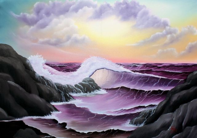 galerie-augustburk-landschaften-bob ross-Violette Brandung