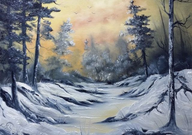 galerie-augustburk-landschaften-bob ross-Winterabend