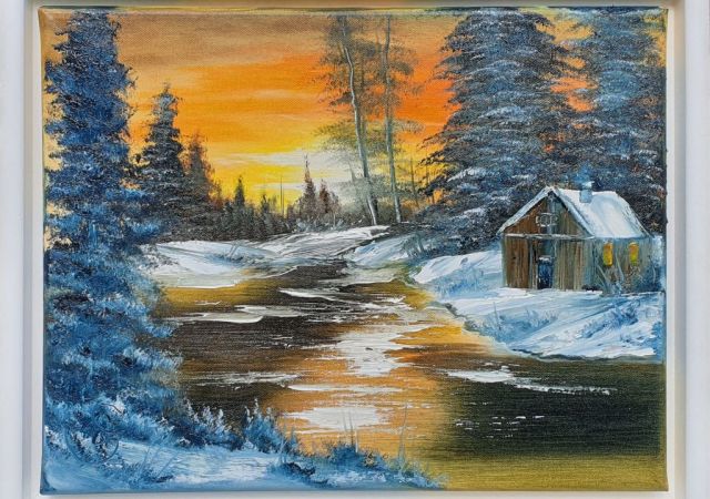 galerie-augustburk-landschaften-bob ross-Winterhütte