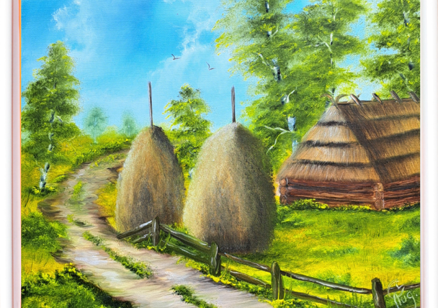 Heustapel mit Rahmen