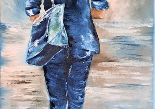 Galerie Augustburk-Malschule-Frau mit Schirm