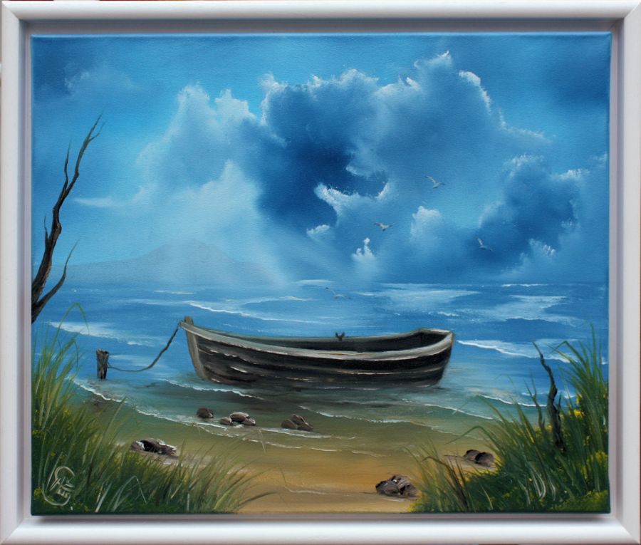 Landschaftsmalerei - im Stil der Bob Ross Ölmalerei